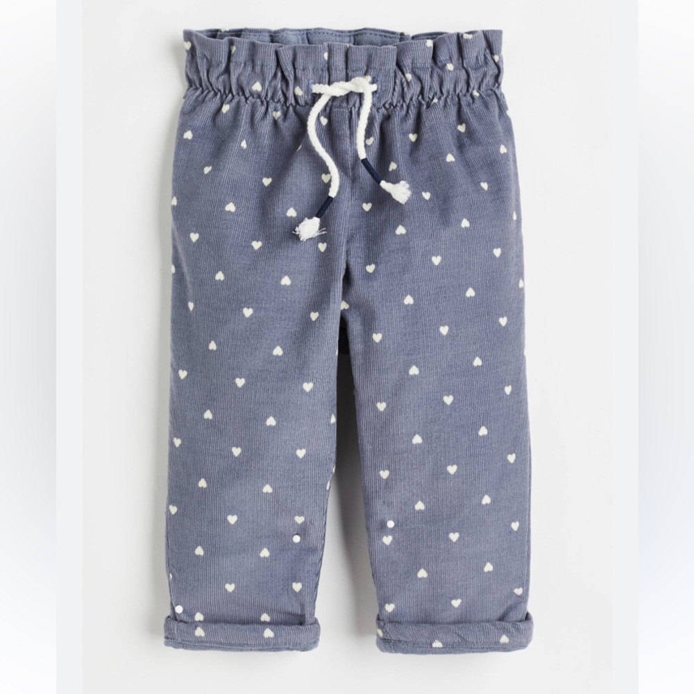 Lined cotton joggers - Blue/Hearts -
Kids H&M